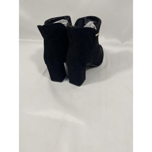 Jones New York Shoes Women's Size 8.5 Black Delno Booties Heels Block Zip Suede - Picture 5 of 7